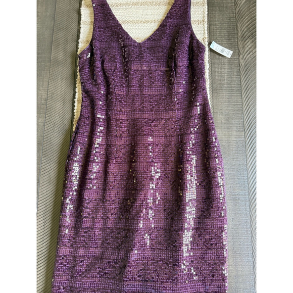 SD Collection Purple Sequin Cocktail Dress Women’s Size 10 Party Holiday - Picture 3 of 8
